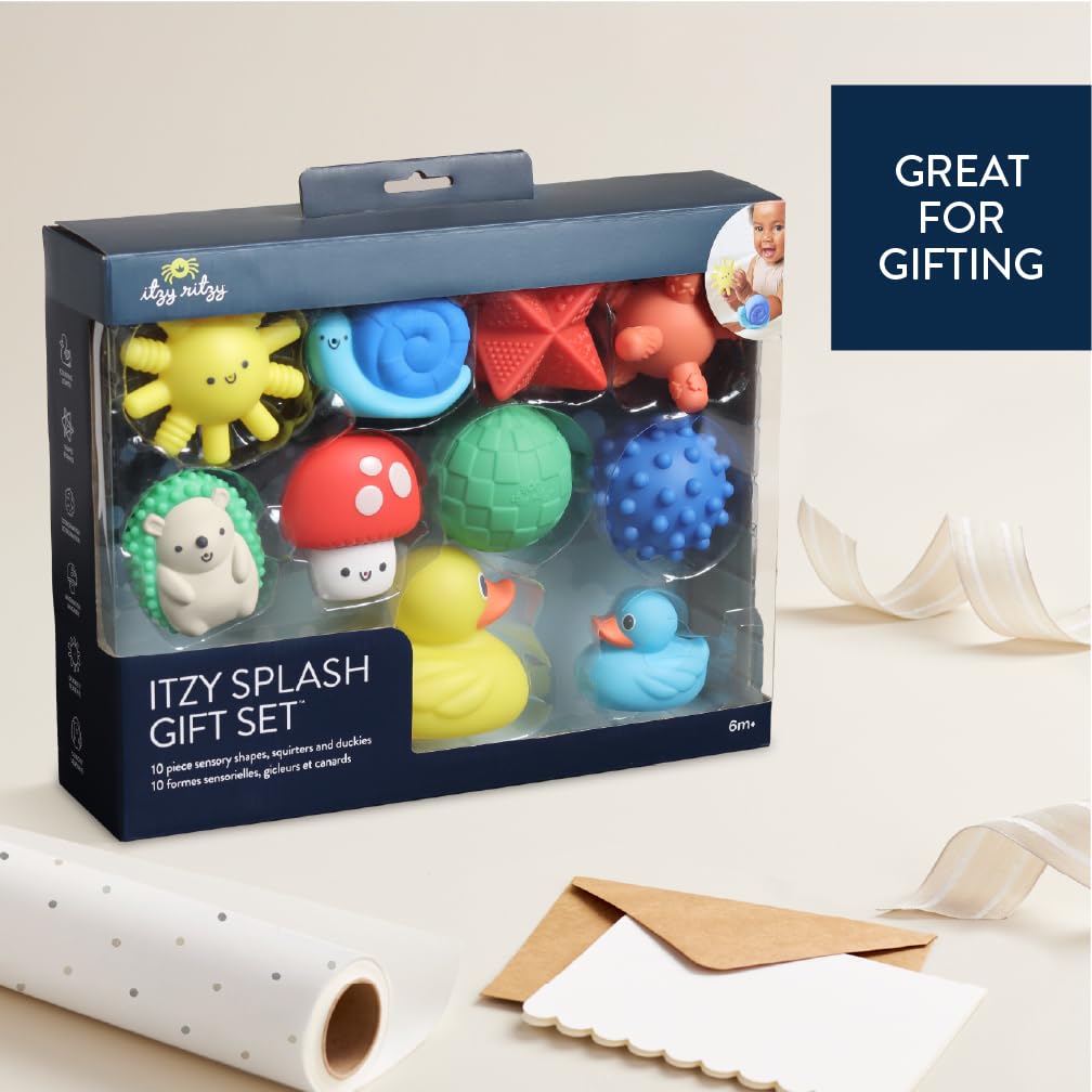 Itzy Ritzy water-tight design helps keep bath toys clean between uses.