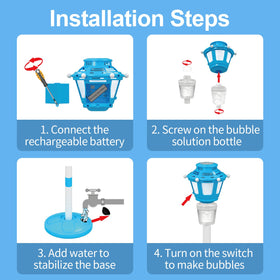 iuuoi rechargeable-battery enables cordless bubble fun up to 45 minutes.