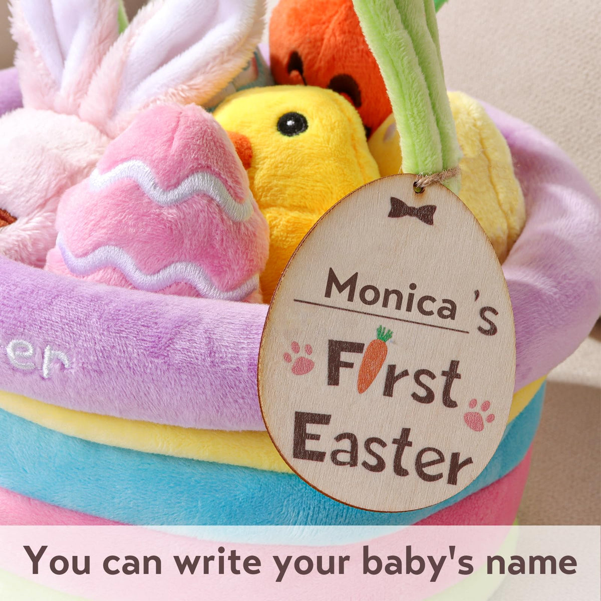 Ivenf Baby Easter Basket chick toy squeaks to engage little listeners