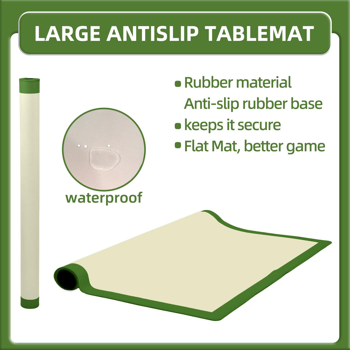 IVENOKII Mahjong Mat waterproof surface protects table from spills.