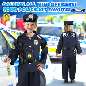 IVENRXIU police costume hat and belt—authentic look for kid-friendly dress-up.