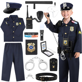 IVENRXIU police costume uniform set—comfortable, durable dress-up for creative role play.