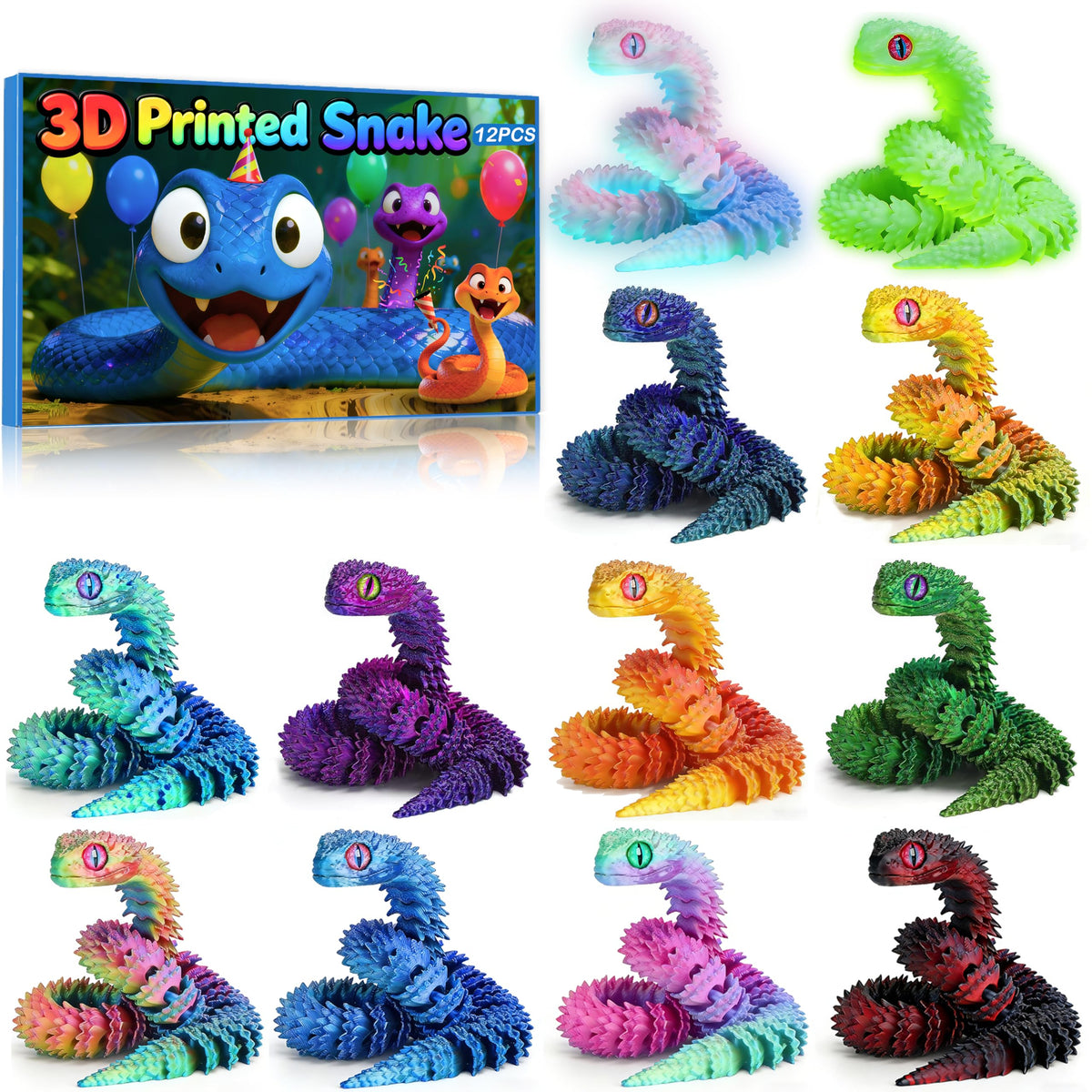 Ivrmtal articulated snake assembly shows hinged design for interactive play.