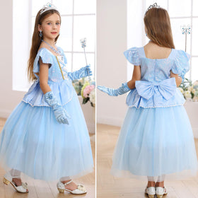 iTVTi Princess Cinderella costume blue dress sequin detail adds magical sparkle