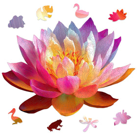 Ixfyloop wooden lotus puzzle for adults, a calming, colorful challenge.
