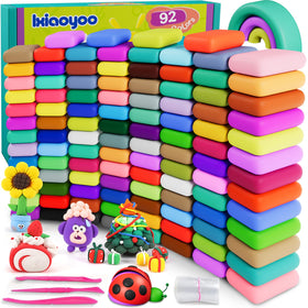 Ixiaoyoo air dry clay 92 colors kit lets kids explore vibrant sculpture safely.