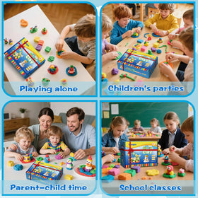 Ixiaoyoo kids enjoying creative play with colorful clays and tools.