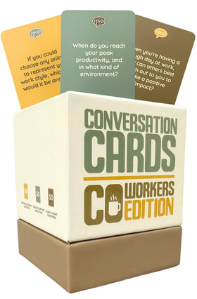 Iyagi Conversation Cards yellow icebreaker prompts ease warmup meetings.