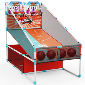 Iyoyo 2-Player arcade basketball hoop with LED glow for exciting family play