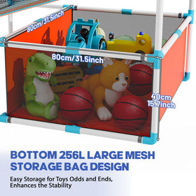 Iyoyo bottom mesh storage area keeps extra balls organized
