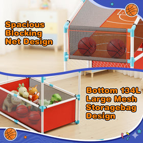 Iyoyo included basketballs and soccer ball for quick setup.