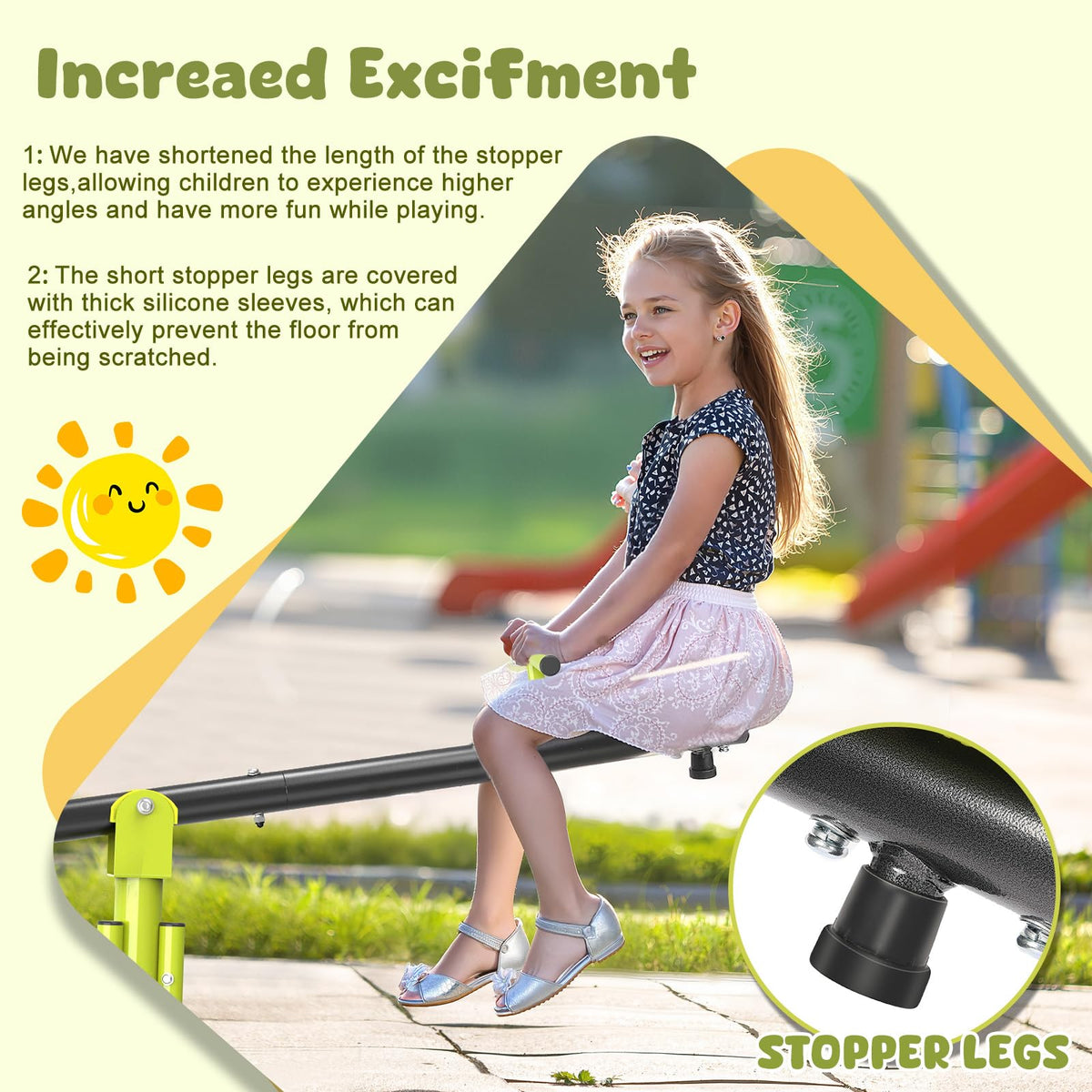 Iyoyo Seesaw heavy-duty steel construction for lasting outdoor use