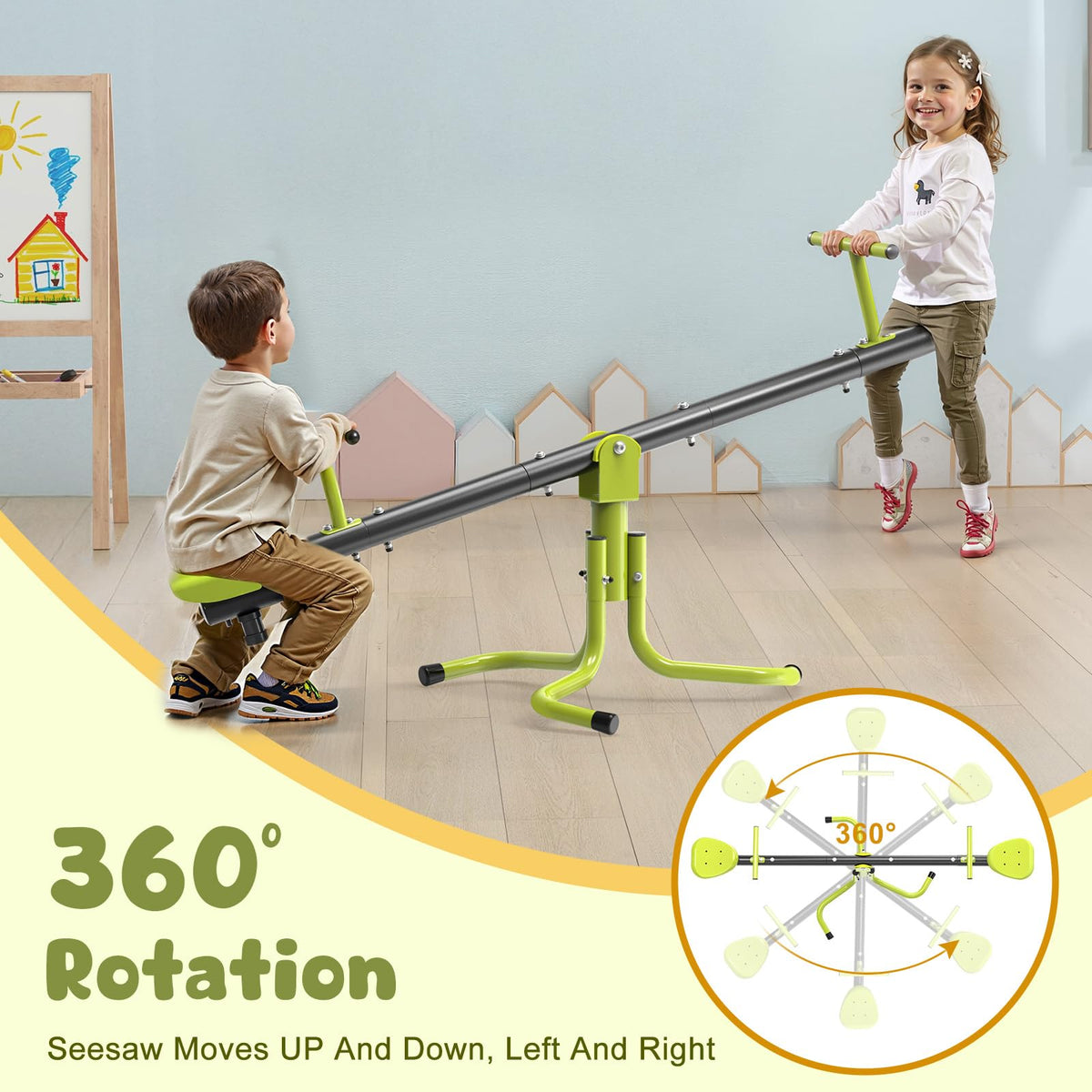 Iyoyo Seesaw in a sunny backyard boosting interactive family fun