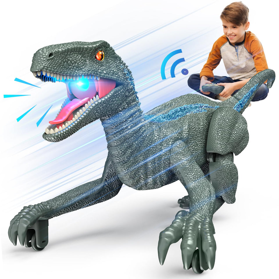 J Rootage remote-dinosaur front view with realistic 3D eyes for immersive play.