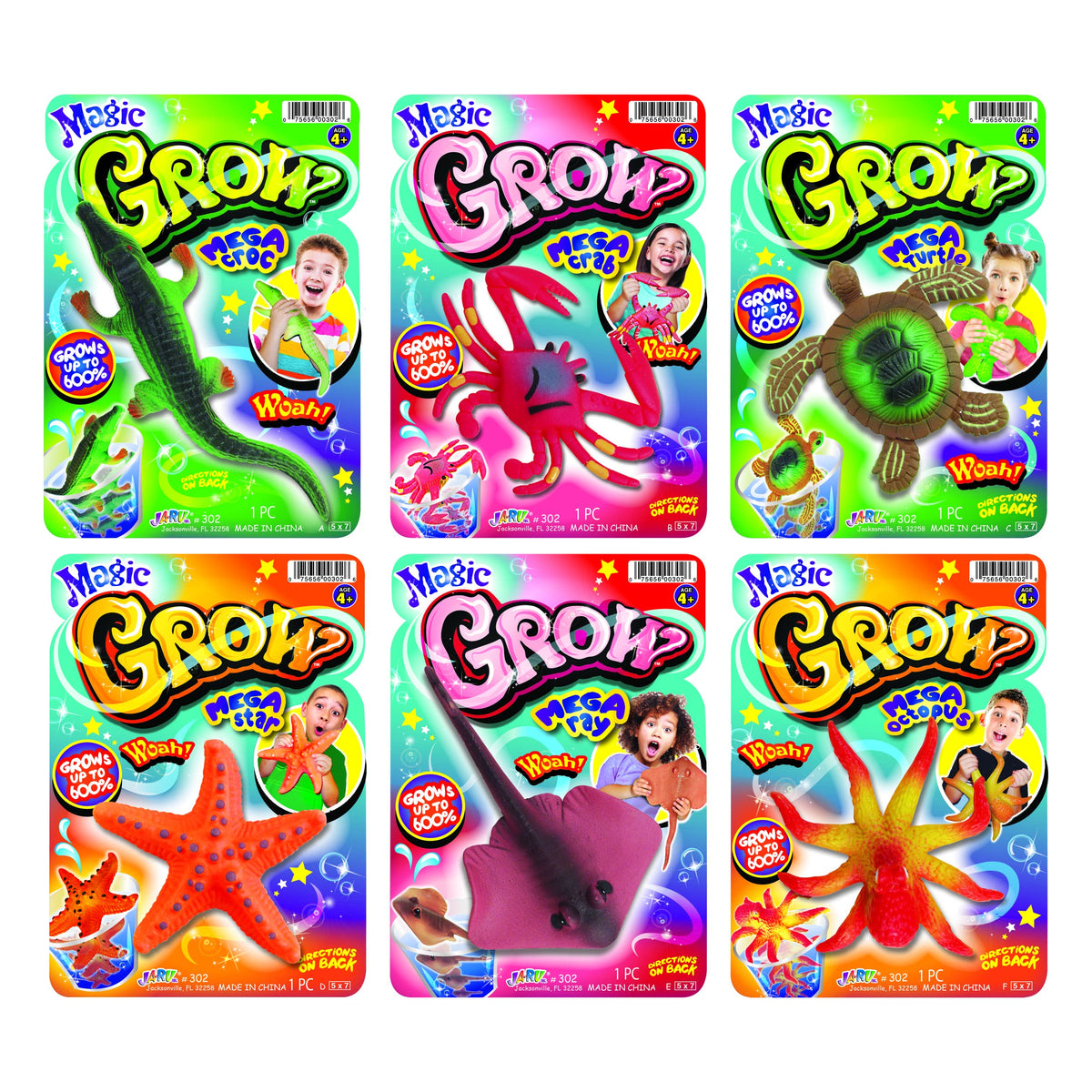 JA-RU Magic Grow Ocean starfish expands in water for bath play