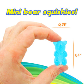 JA-RU Mini Sqweezy Bears blue pencil toppers offer playful sensory play