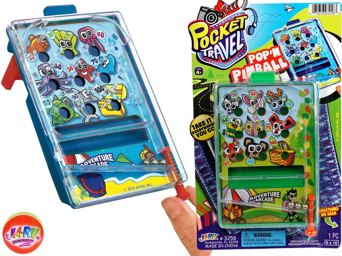JA-RU Pocket Travel Toy Set collectable bouncy ball, extra surprise included