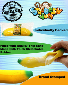 JA-RU stretchy banana in realistic shape for tactile fidgeting and focus.