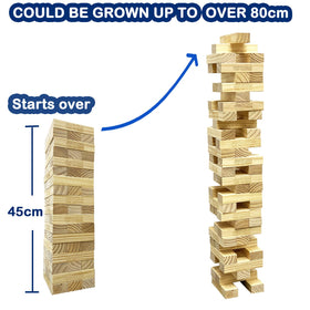 Jac & Mok Tumble Tower dice included to add flexible play rules.