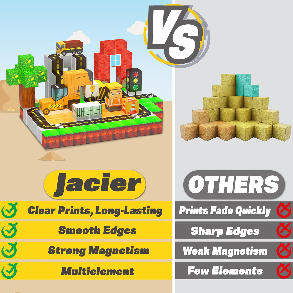 Safe, smooth-edged construction toys for ages 3 and up