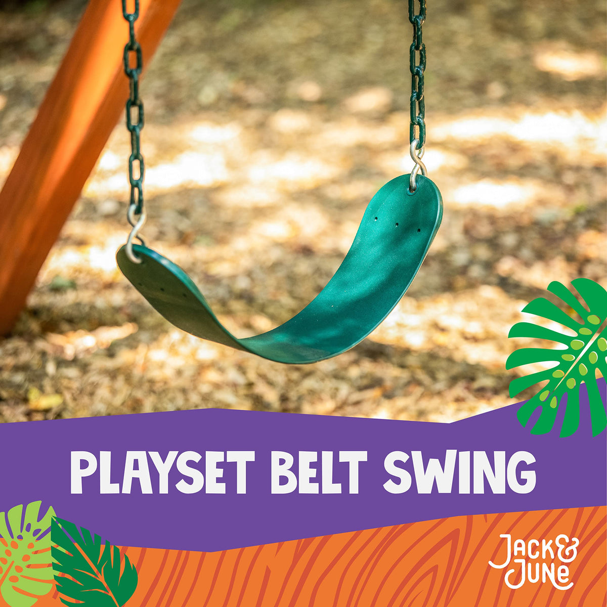 Jack and June belt swing seat shows comfortable belt seating design