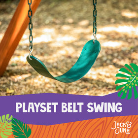Jack and June belt swing seat shows comfortable belt seating design