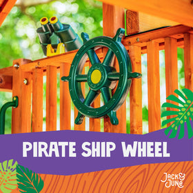 Jack and June Captain Ship Wheel rotates 360 degrees for realistic nautical play.