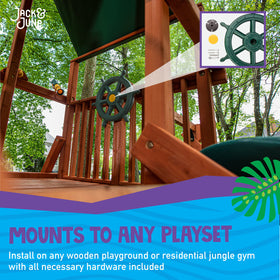 Jack and June Yellow-Green Captain Wheel adds bright backyard color for playtime.