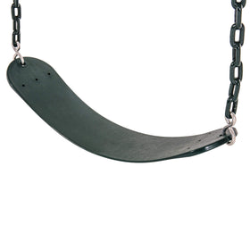 Jack and June green belt swing with 80-inch chains for easy backyard setup