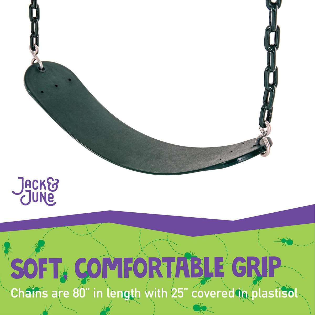 Jack and June steel chains with zinc coating resist rust during outdoor use