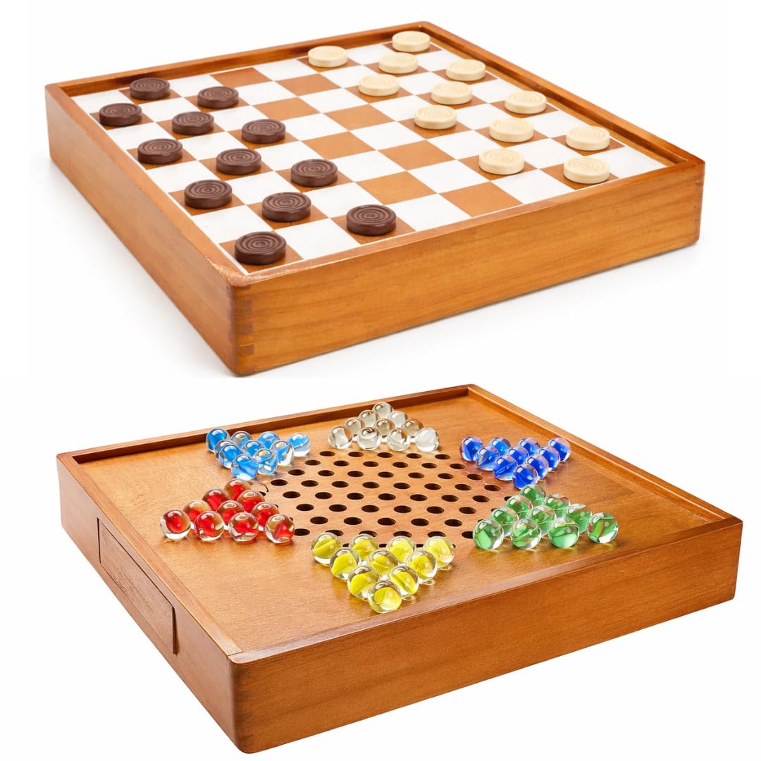 Jackaroo World 2-in-1 Chinese Checkers board for family game nights