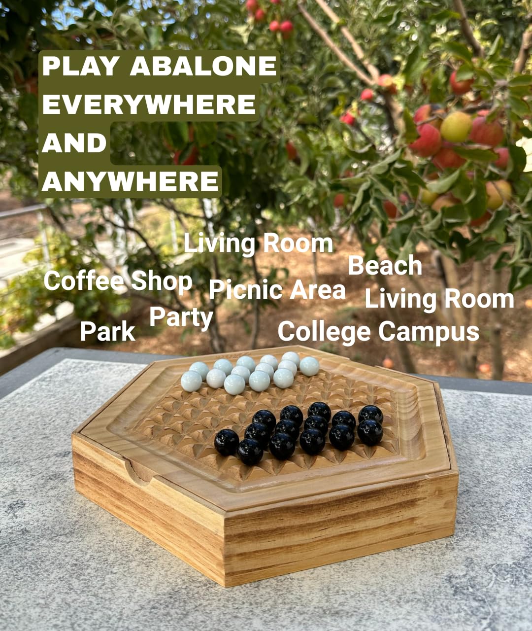 Complete set with 28 marbles and sturdy board for family play.