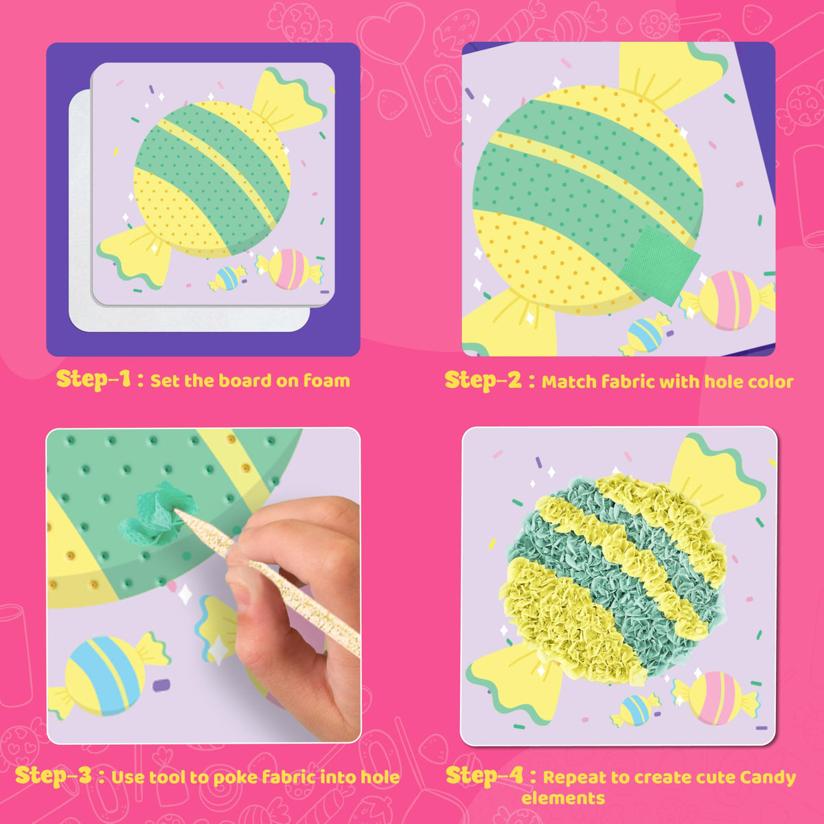 jackinthebox Poke Poke Art Candyland candyfloss detail is tactile and engaging.