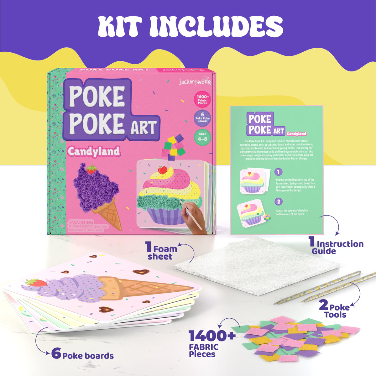 jackinthebox Poke Poke Art Candyland donut pattern encourages color matching and focus.