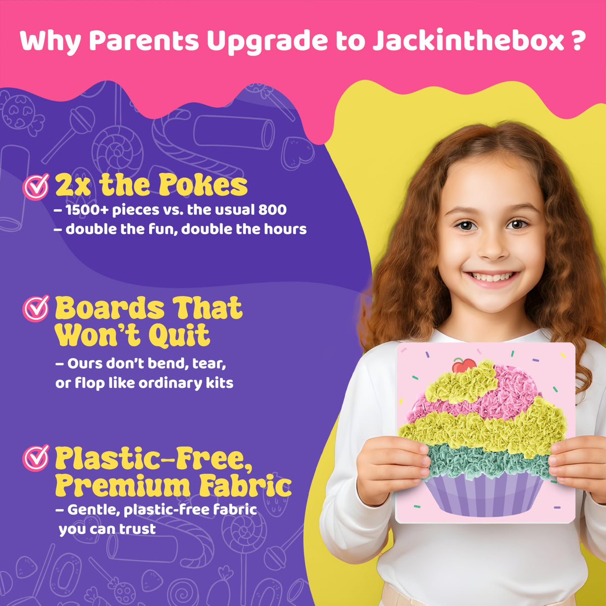 jackinthebox Poke Poke Art Candyland lollipop layout offers mess-free decorating fun.