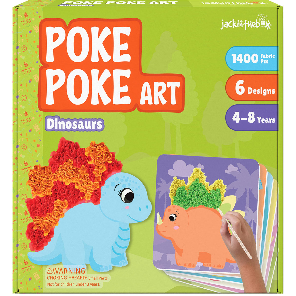 jackinthebox Poke Poke Art Triceratops ready for mess-free fabric decorating