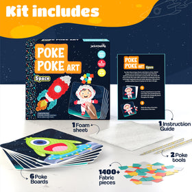 jackinthebox Poke Poke Art Fabric Squares, colorful materials for tactile creativity