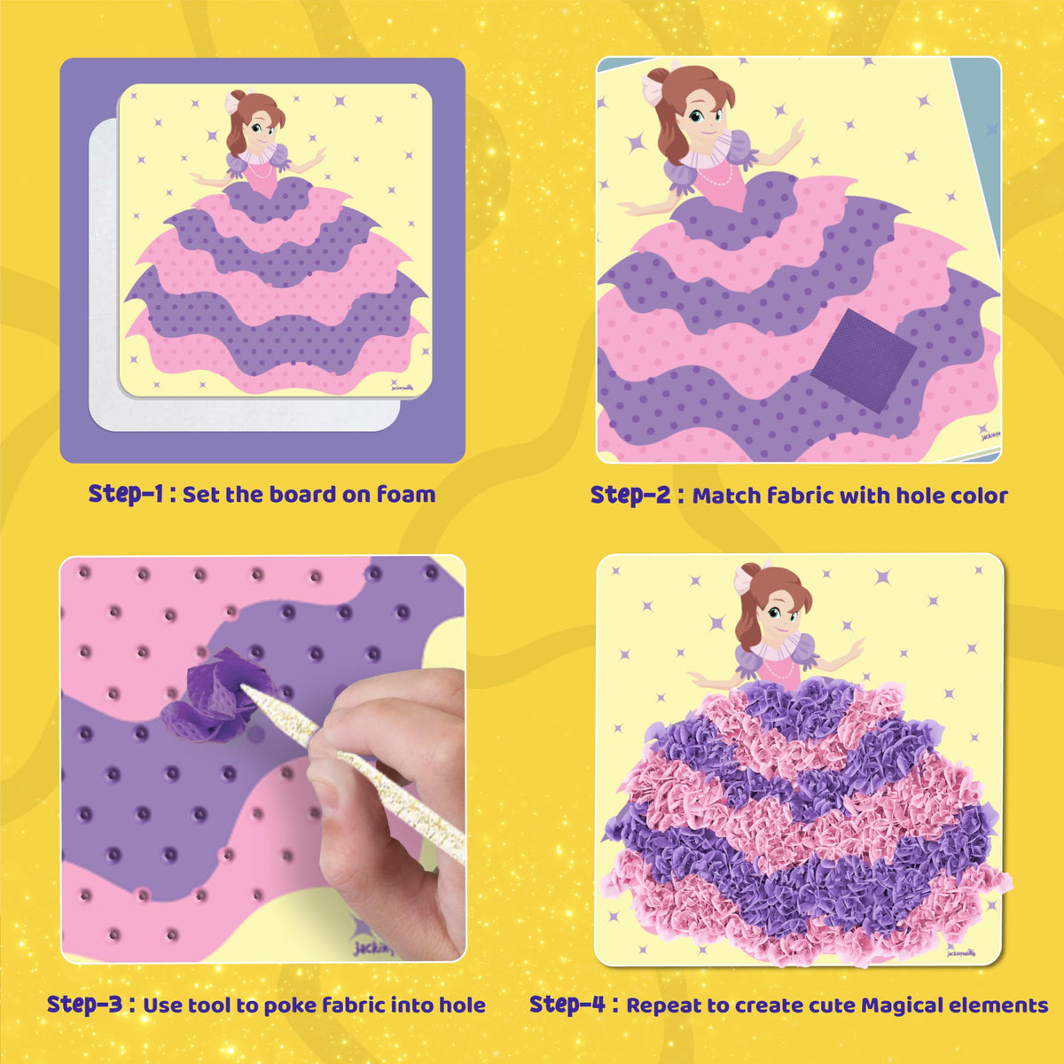 jackinthebox Poke Poke Art kit foam boards provide sturdy crafting surfaces.