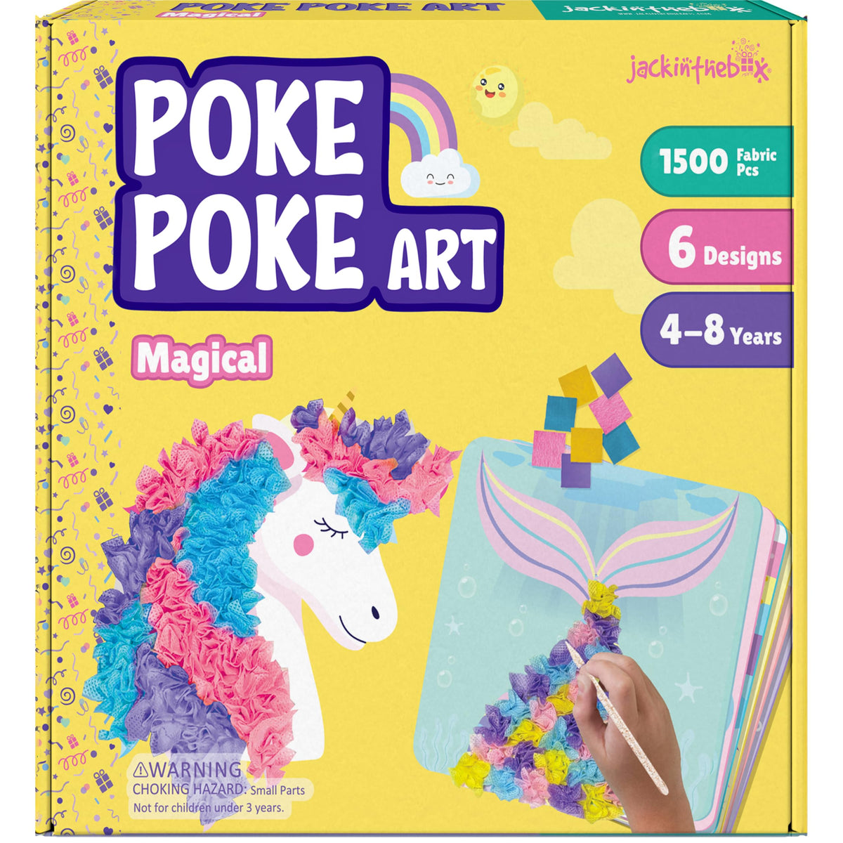 jackinthebox Poke Poke Art kit: magical designs come to life with mess-free fabric squares.