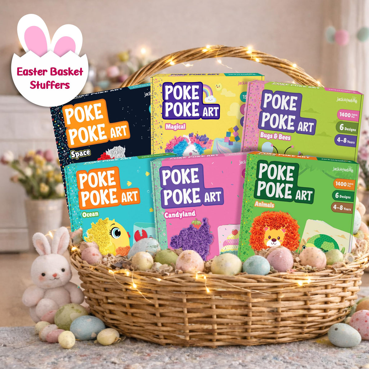 jackinthebox Poke Poke Art kit unicorn design supports creativity without glue.