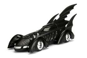 Jada Batman Forever Batmobile features durable die-cast body and premium rubber tires.