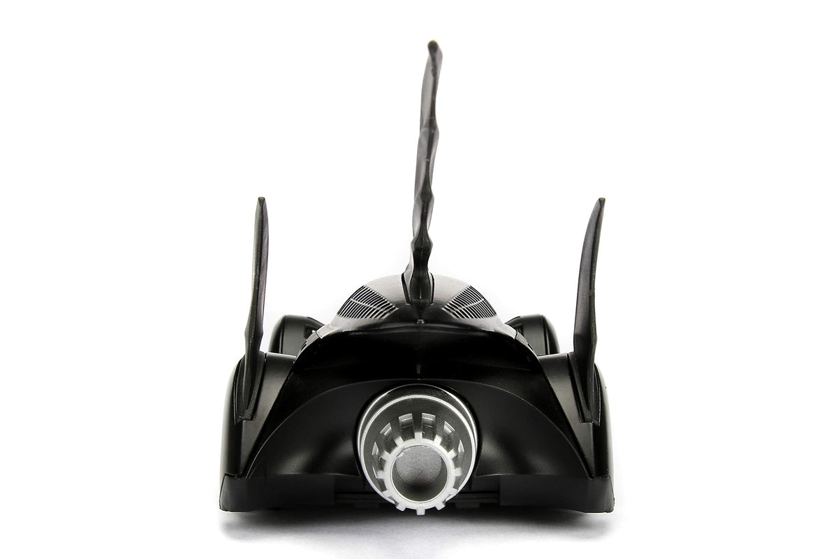 Jada Batman Forever Batmobile highlights rubber tires for authentic look and feel.