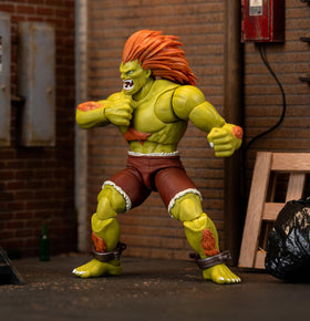 Jada Blanka deluxe figure arcade packaging evokes classic Street Fighter nostalgia