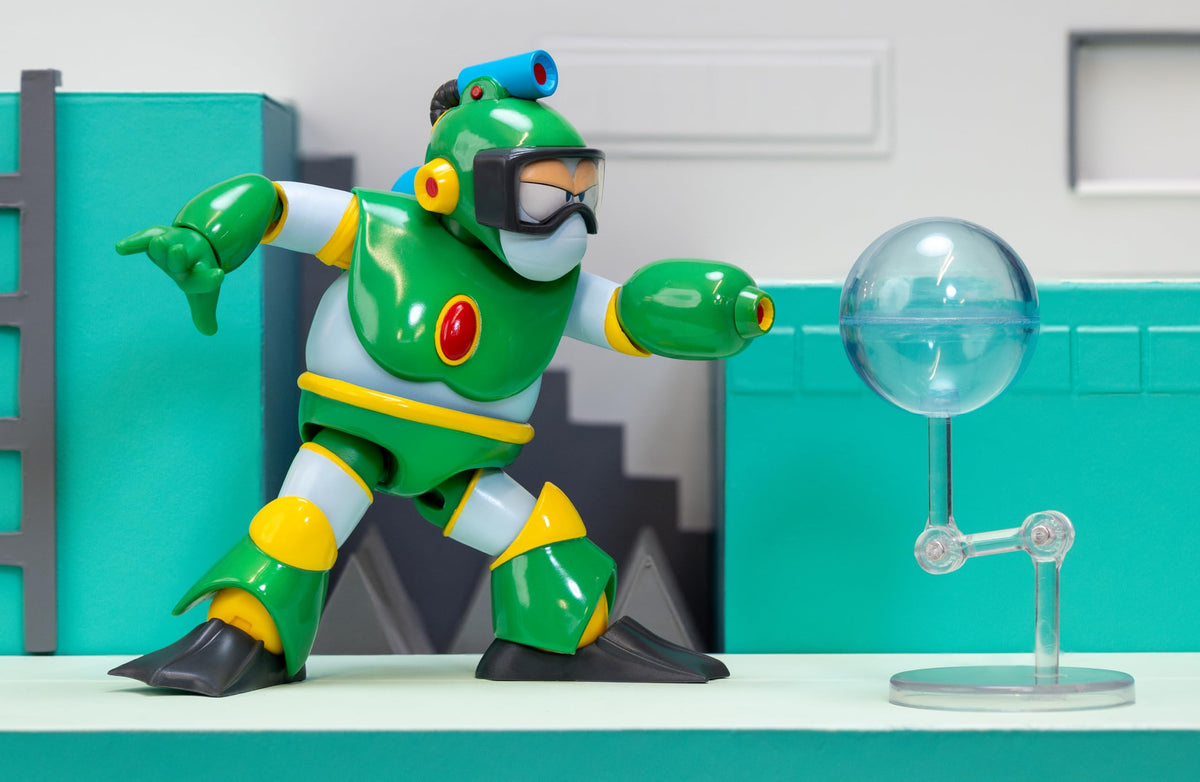 Jada Bubble Man detailed aquatic design and round armor plating.