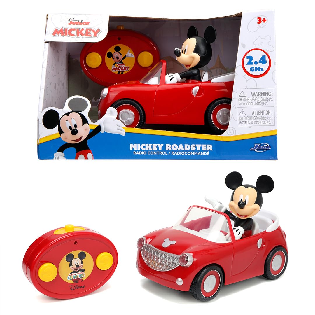 Jada Mickey Mouse Roadster R/C front view showcases bright colors for indoor play