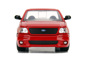 Jada Brian's Ford F-150 SVT Lightning open hood detail for inspection
