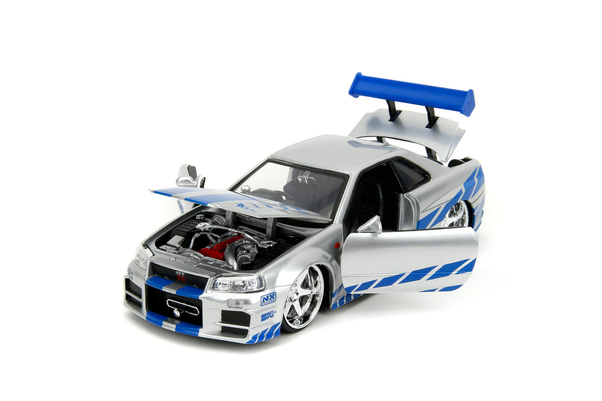 Front view of Jada Brian's Nissan Skyline R34 1:24 with detailed grille.