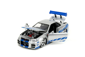 Front view of Jada Brian's Nissan Skyline R34 1:24 with detailed grille.