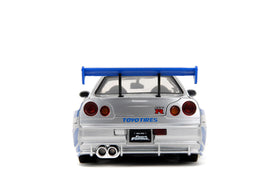 Packaging of Jada Brian's Nissan Skyline R34 1:24 for collectors.