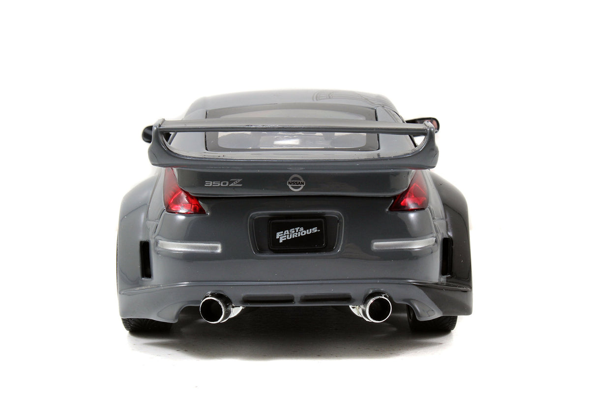 Jada Toys Fast and Furious Nissan 350Z open doors shows interior access for interaction.
